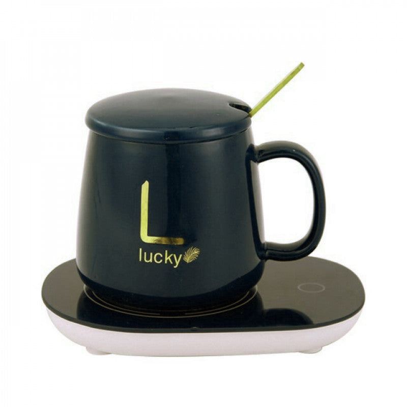 Portable Coffee Ceramic Mug with Thermostatic Electric Coaster