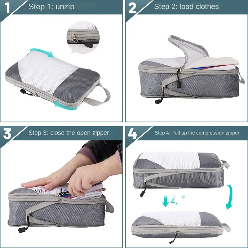 5pc Collapsible Compression Packing Cubes