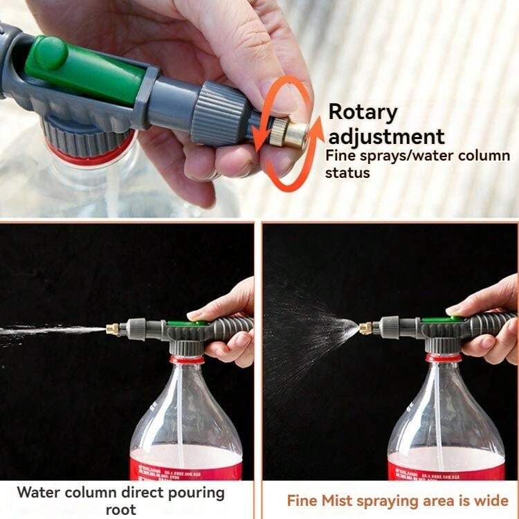 Manual High Pressure Adjustable Sprayer - Fits on Standard Beverage Bottles