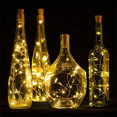 Wine Bottle Cork Stopper LED Fairy Lights - 8 Pack