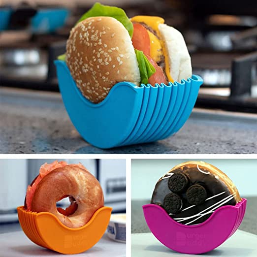 4 Pack - Reusable Silicone Hamburger Box - ONLINEMART DEALS