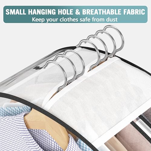 Clear Gusseted Garment Bags for Hanging Clothes