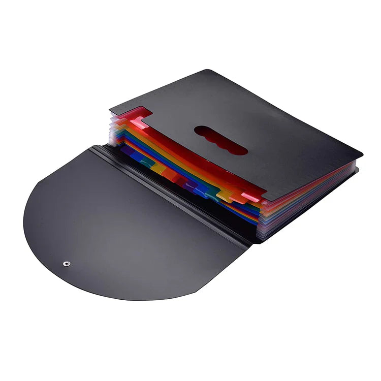 Classic Carbon A4 File Folder with Elastic Belt - 12 Pocket