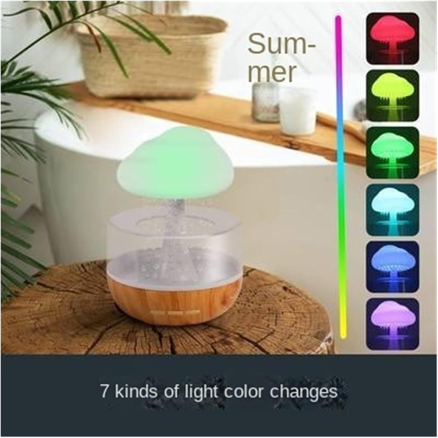 Creative Raindrop Colourful Humidifier - Rechargeable