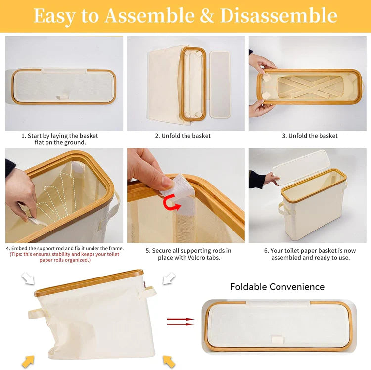 HideAway Bamboo Toilet Paper Storage Bin