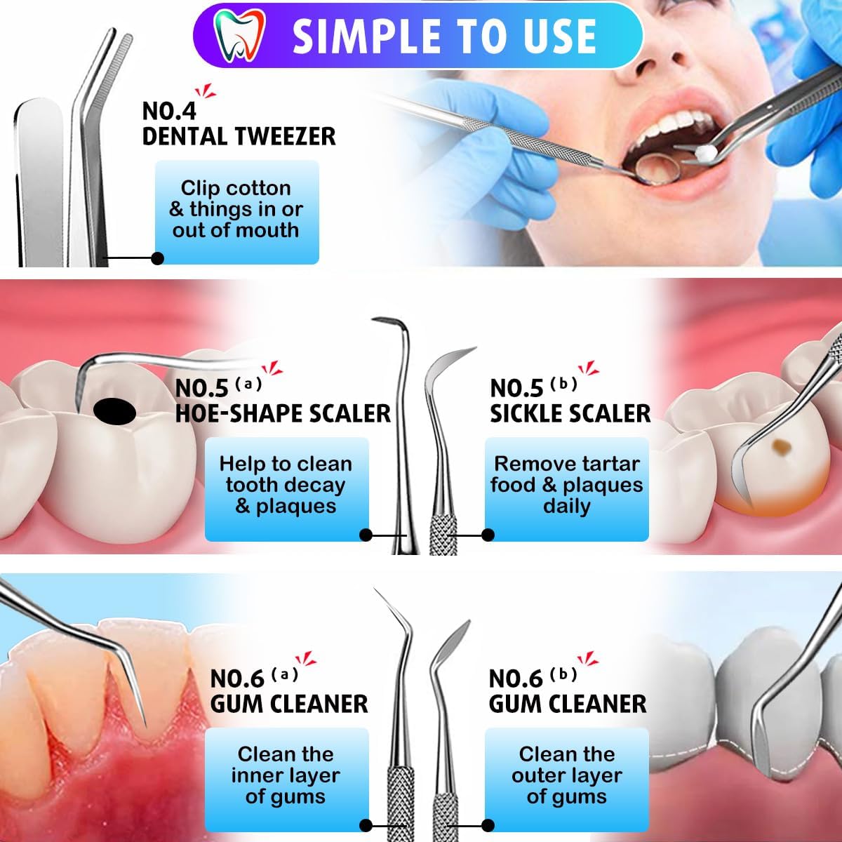 6pc Dental Hygiene Kit