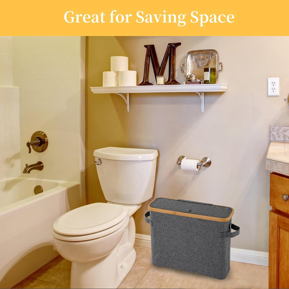 HideAway Bamboo Toilet Paper Storage Bin