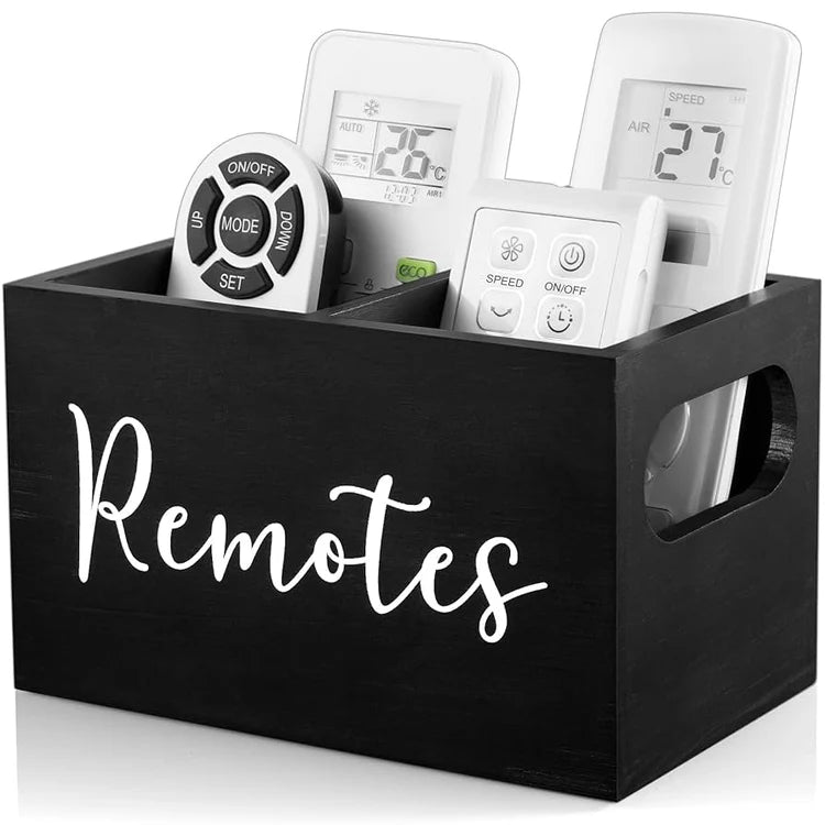 Rustic Wooden Remote Control Holder