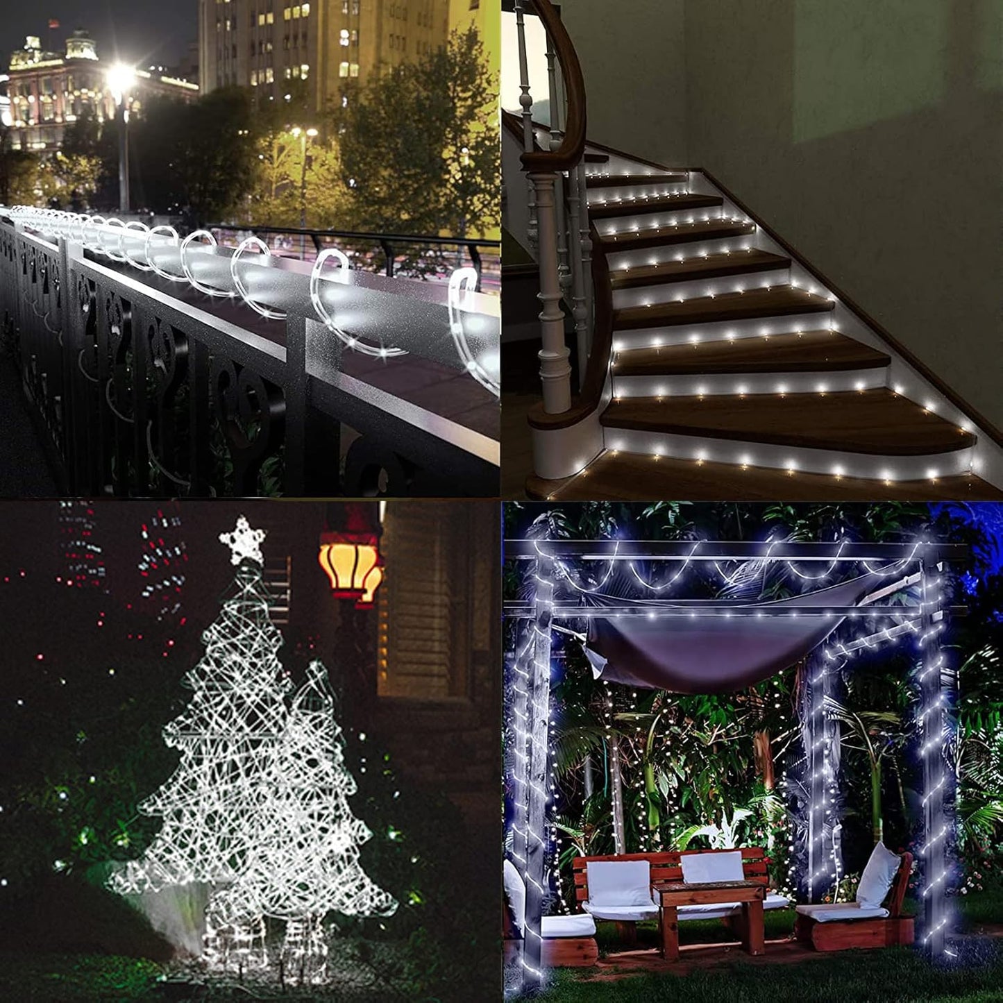 100 LED 8 mode Waterproof Outdoor Solar Tube Light - 10m