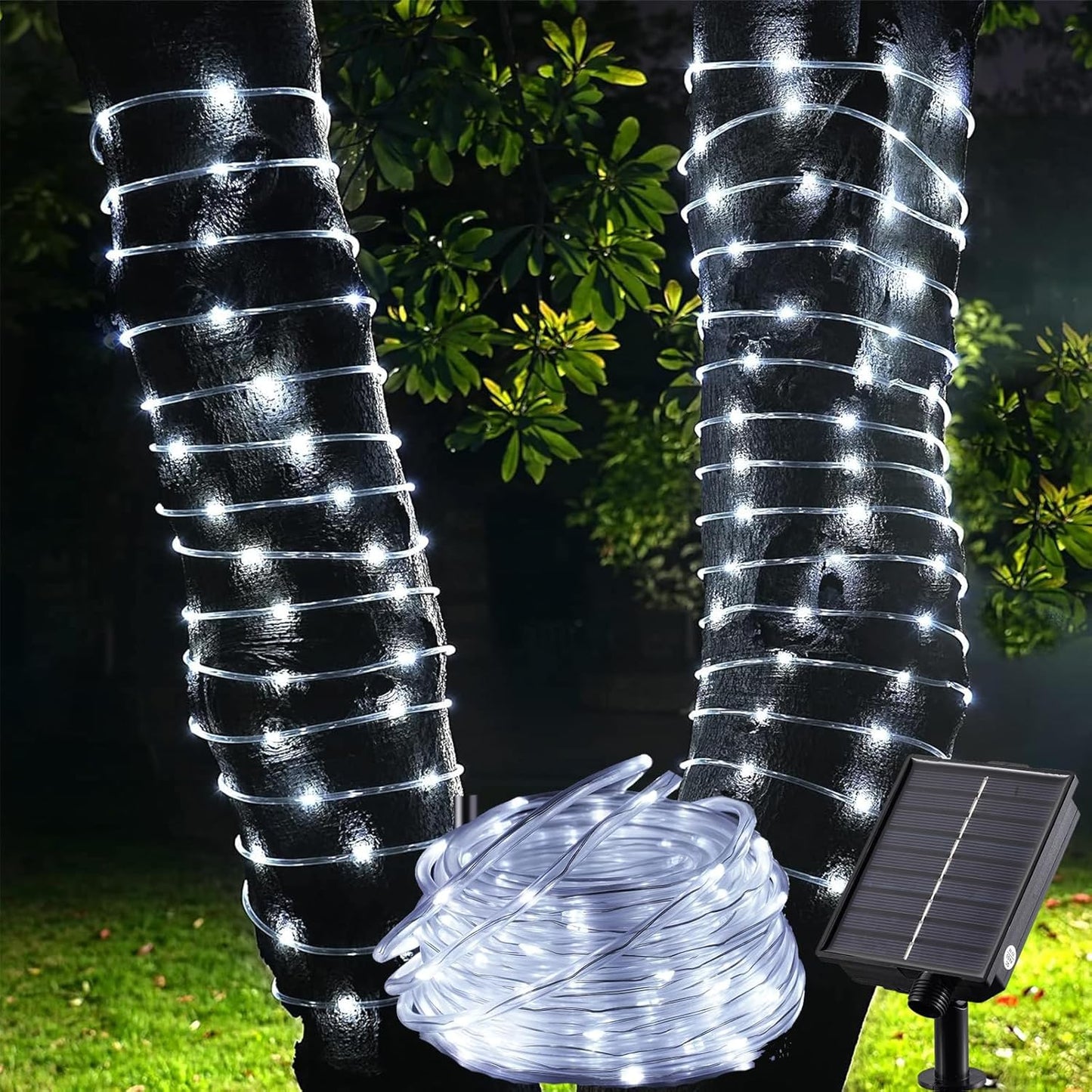 100 LED 8 mode Waterproof Outdoor Solar Tube Light - 10m