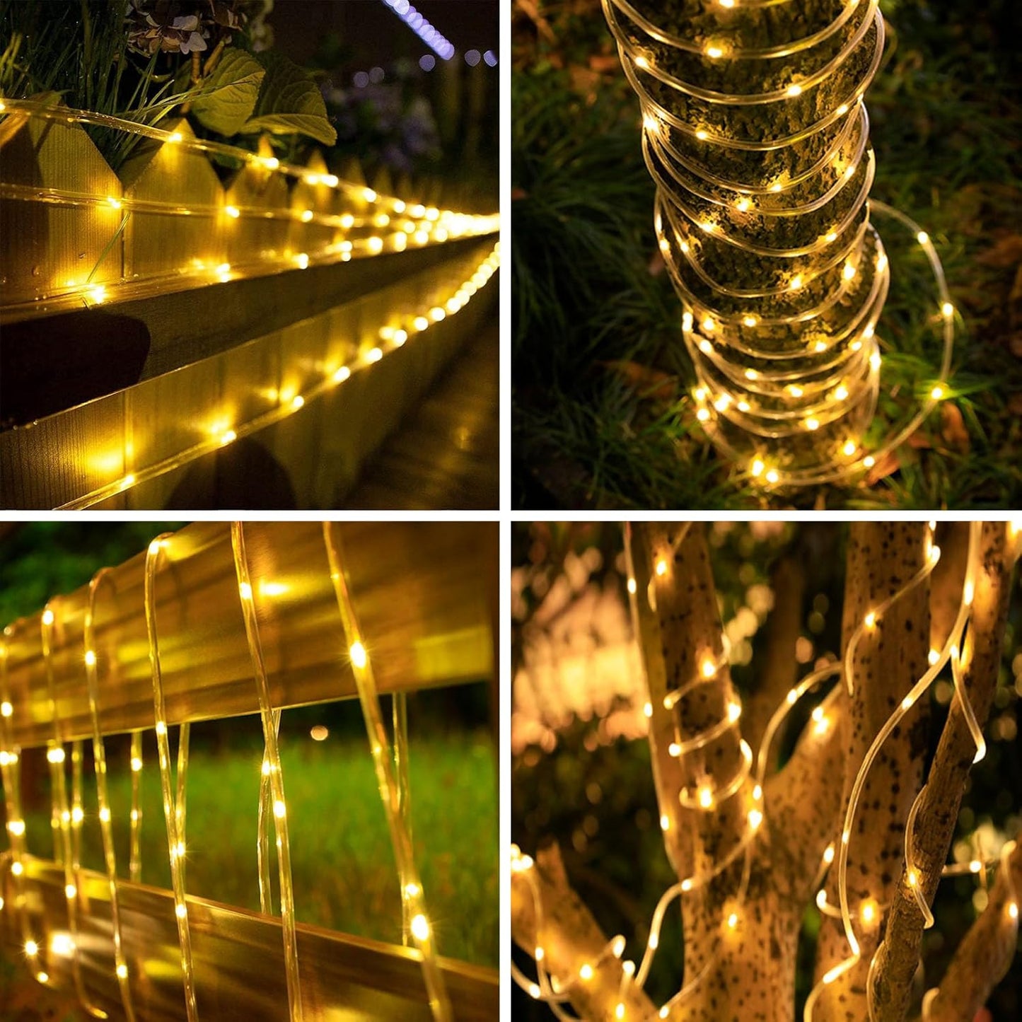 100 LED 8 mode Waterproof Outdoor Solar Tube Light - 10m