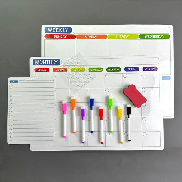 Magnetic, Reusable Monthly, Weekly Organizer With A Daily To-Do List.