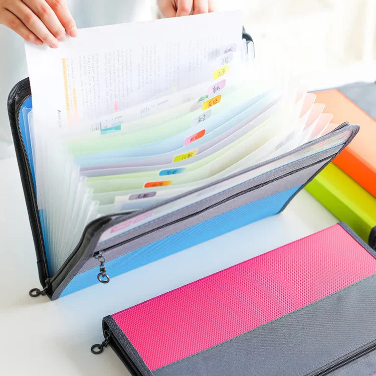 A4 Expandable Book Document Folder - 12 Slots
