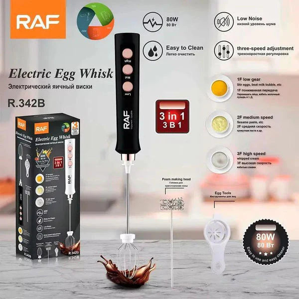 RAF 3 Speed Rechargeable Electric Egg Whisk