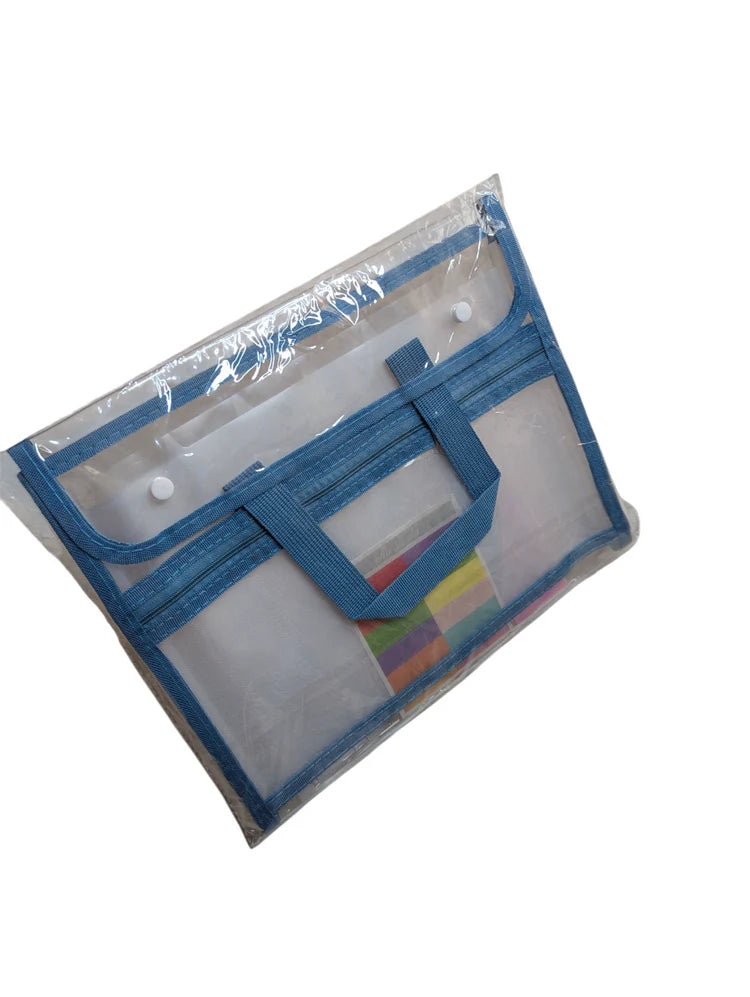 12 Pocket Transparent A4 File Organizer with Zip