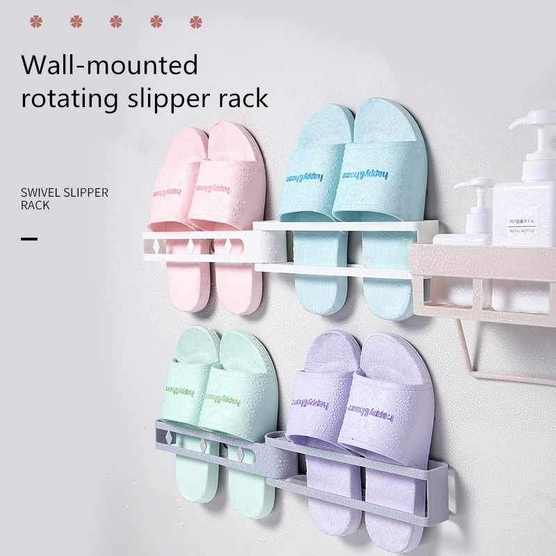 Wall-mounted Rotary Slipper Rack Holder