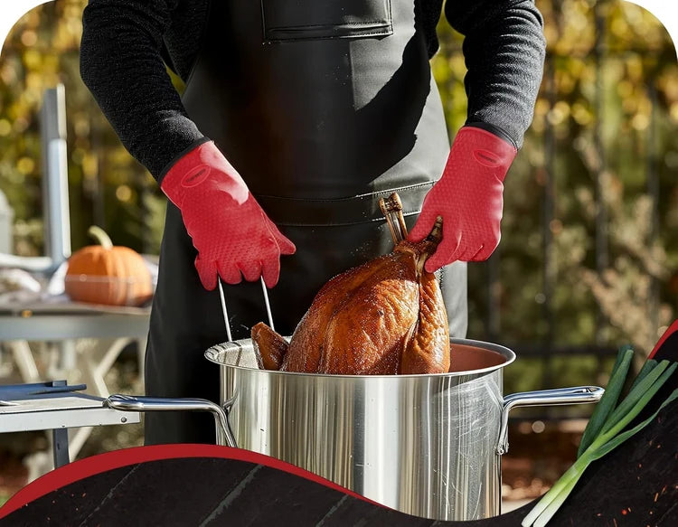 Heat Resistant Silicone Cooking Glove – Non-Slip, Waterproof, Flexible Grip - 1pc