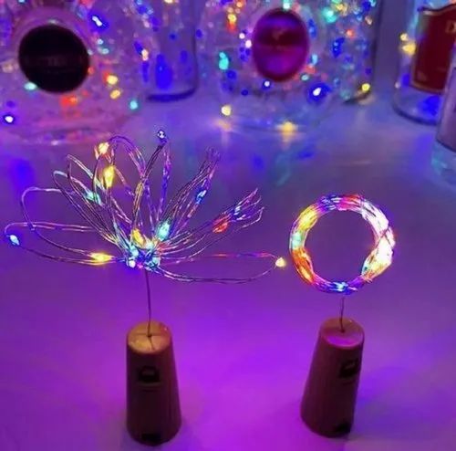 Wine Bottle Cork Stopper LED Fairy Lights - 8 Pack