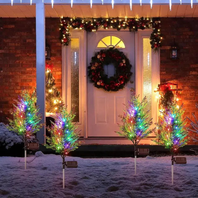2 pack SolarGlow LED Christmas Tree Lawn Light – Waterproof, Colorful, Auto-On