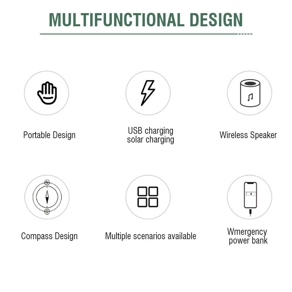 Solar Rechargeable Lantern with Fan ,Speaker and Power Bank