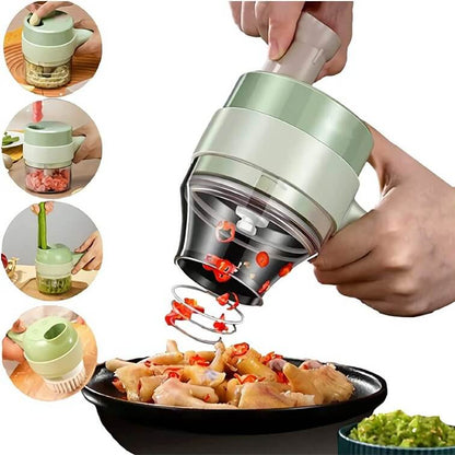 4-in-1 Electric Portable Handheld Food Chopper Slicer Set