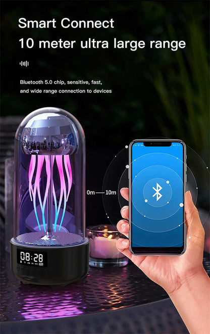 Luminous Colorful Jellyfish Lamp With Clock - Rechargeable