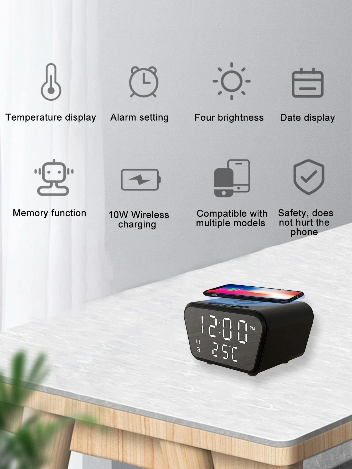 Smart Clock with Wireless Charger