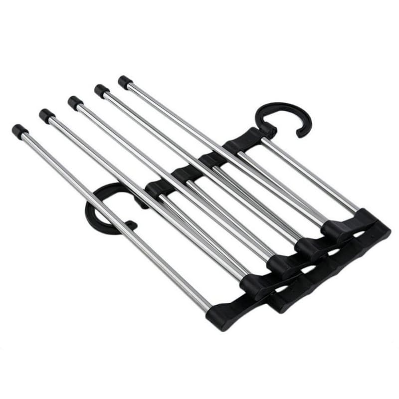 5‑in‑1 Foldable Pants Hangers – Space‑Saving Wardrobe Organizer