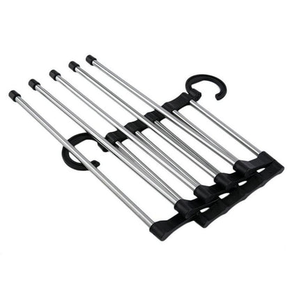 5‑in‑1 Foldable Pants Hangers – Space‑Saving Wardrobe Organizer