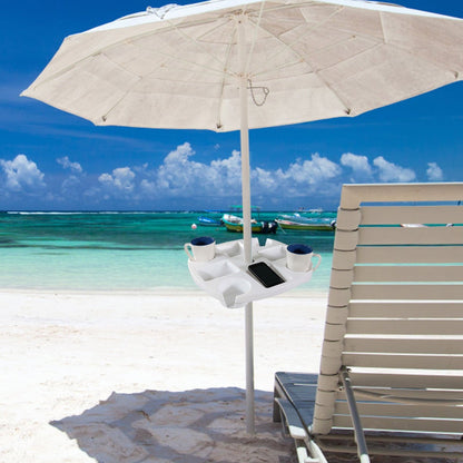 Beach Umbrella Cup Holder with Tray - for Beach & Patio Umbrellas