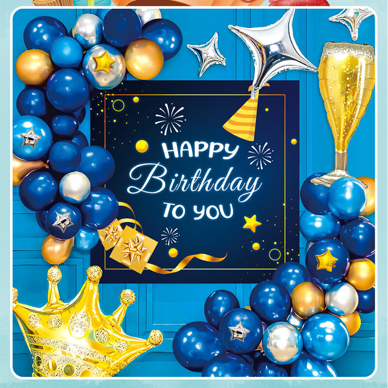 Birthday Party Decoration Set with Banner Backdrop