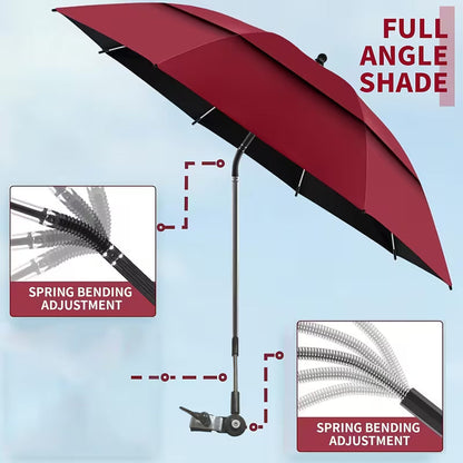 Beach Umbrella with 360° Adjustable Clamp