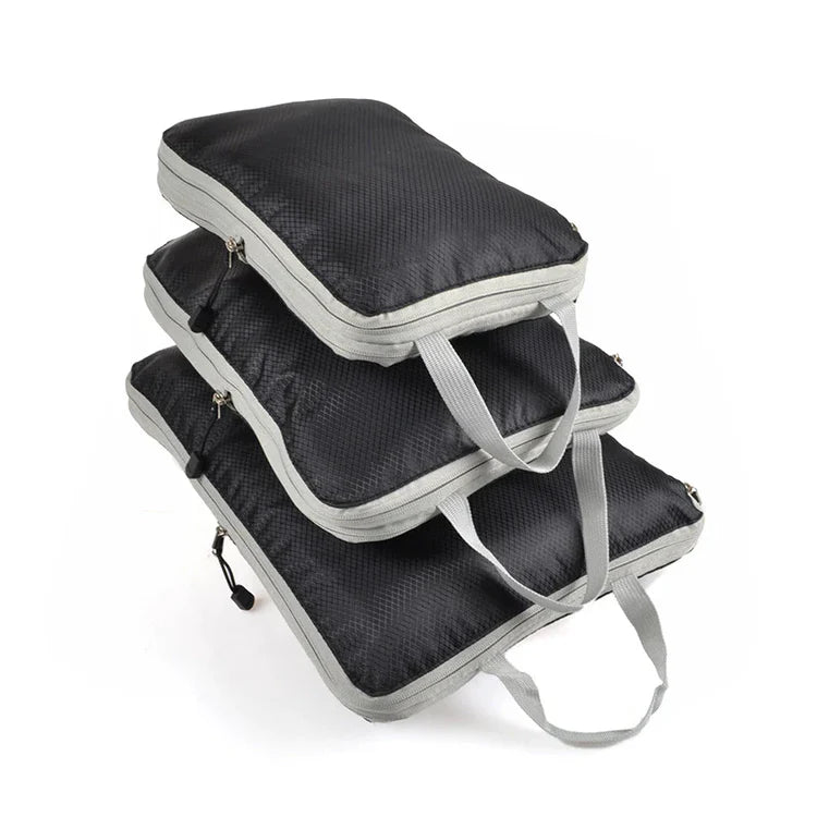 3Pcs Travel Storage Bag Compressible Packing Cubes