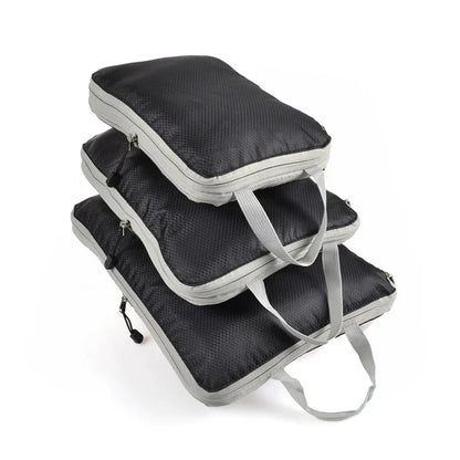 3Pcs Travel Storage Bag Compressible Packing Cubes