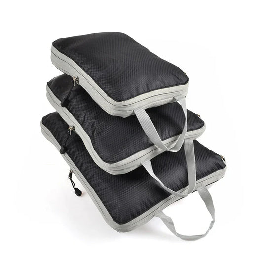3Pcs Travel Storage Bag Compressible Packing Cubes