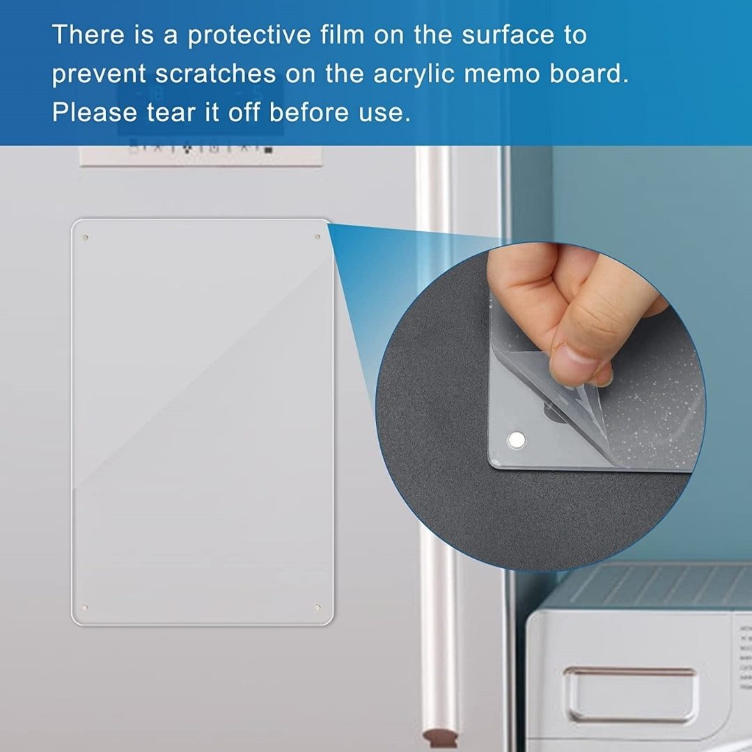 Magnetic Acrylic Note Board for Refrigerator