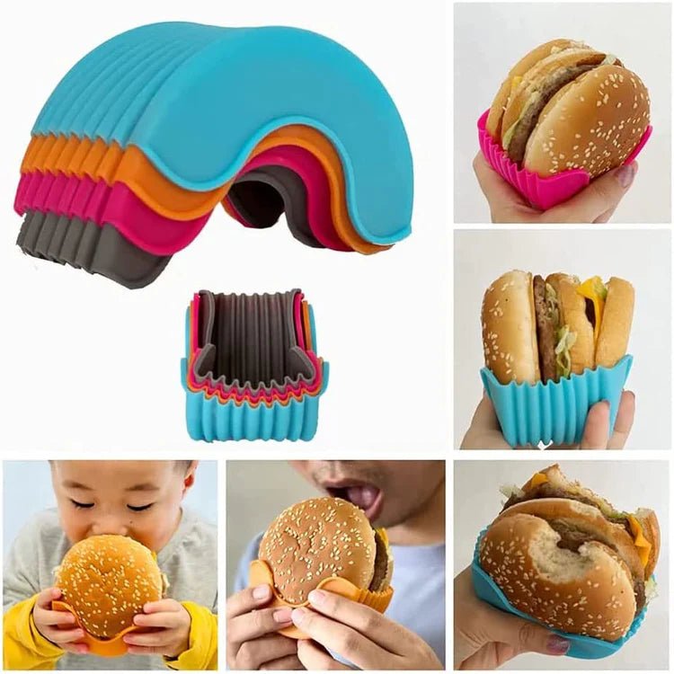 4 Pack - Reusable Silicone Hamburger Box - ONLINEMART DEALS
