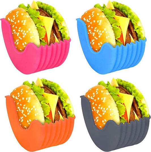 4 Pack - Reusable Silicone Hamburger Box - ONLINEMART DEALS