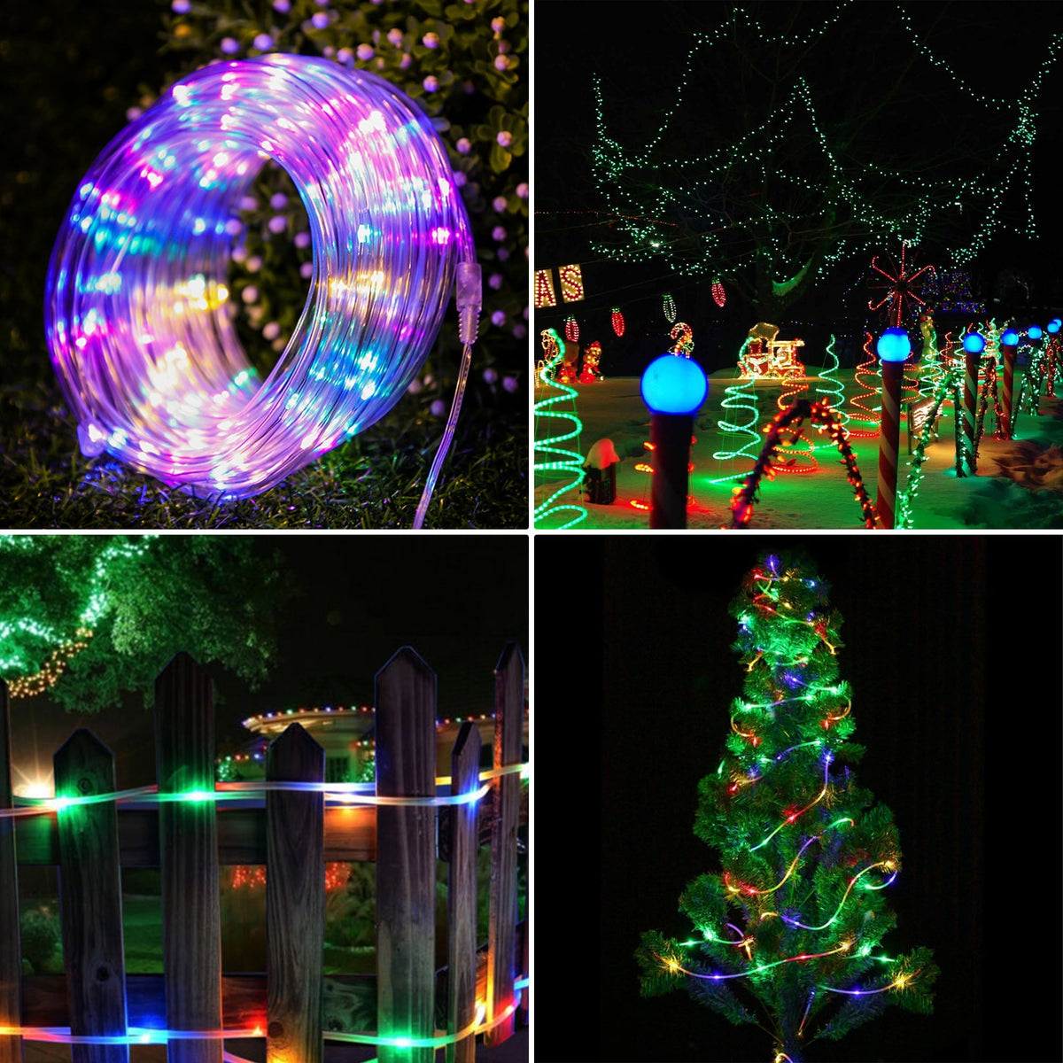 Solar Outdoor PVC Tube String Light -  200 LEDs, Copper Wire, IP65 Waterproof