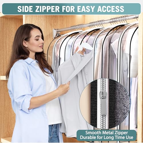 Clear Gusseted Garment Bags for Hanging Clothes