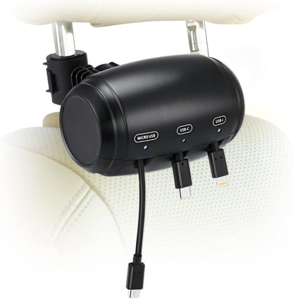 BackSeat Charging Station - 3 in 1 Auto-Retract Multi Charger