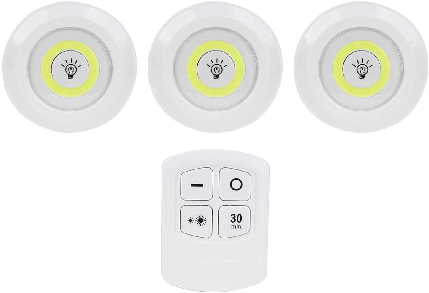 Set of 3 COB LED Lights with Remote Control