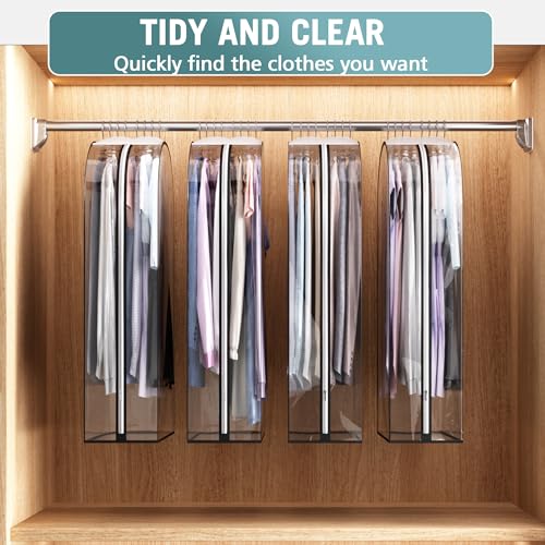 Clear Gusseted Garment Bags for Hanging Clothes
