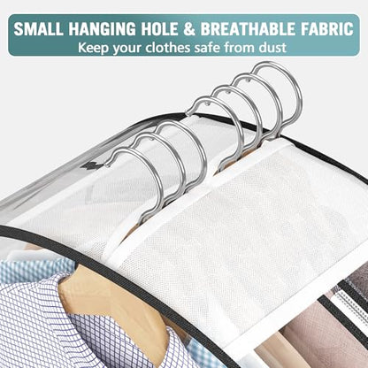 Clear Gusseted Garment Bags for Hanging Clothes