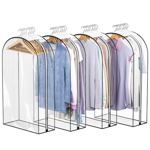 Clear Gusseted Garment Bags for Hanging Clothes