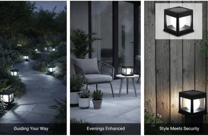 Solar LED Cube Light Post