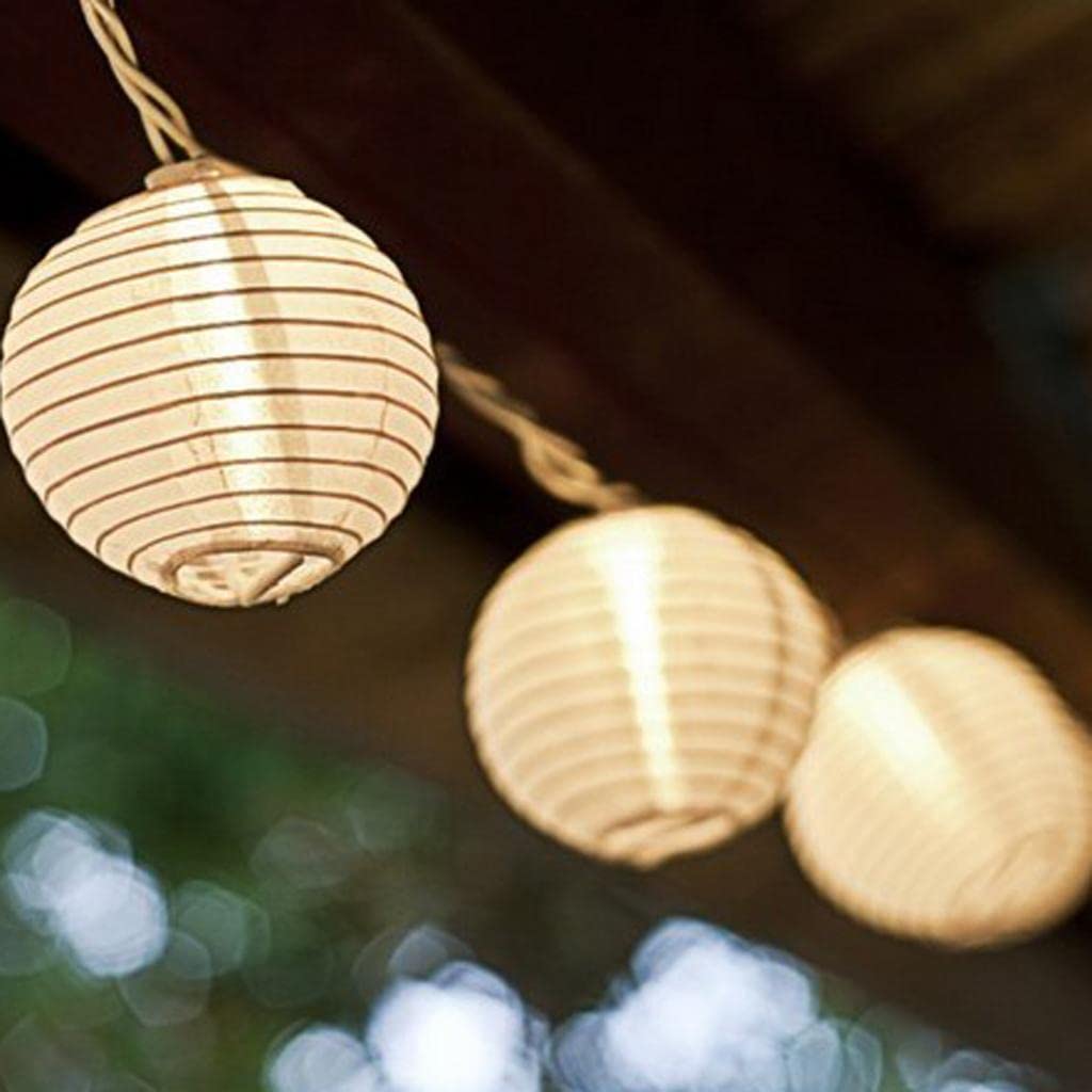 Solar Chinese Lantern String Lights - 5m
