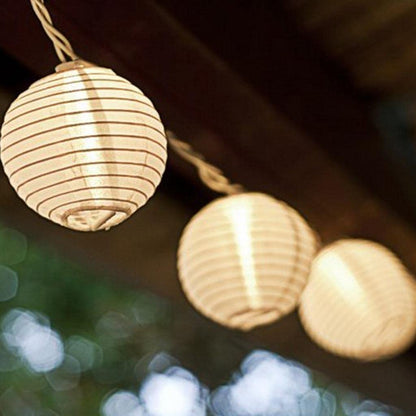 Solar Chinese Lantern String Lights - 5m