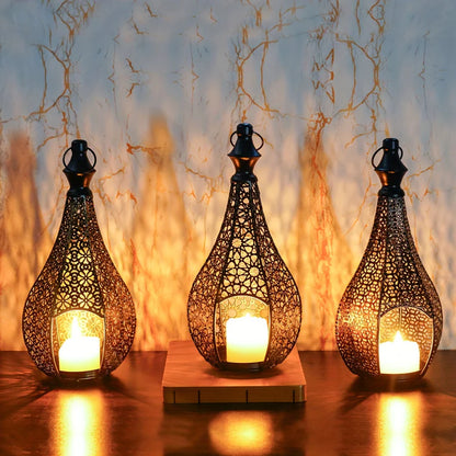 KasbahGlow Moroccan Metal Lantern Candle Holder