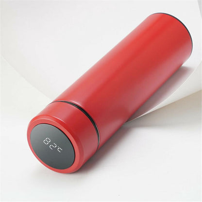 Stainless Steel Smart LED Digital Thermal Bottle - Red